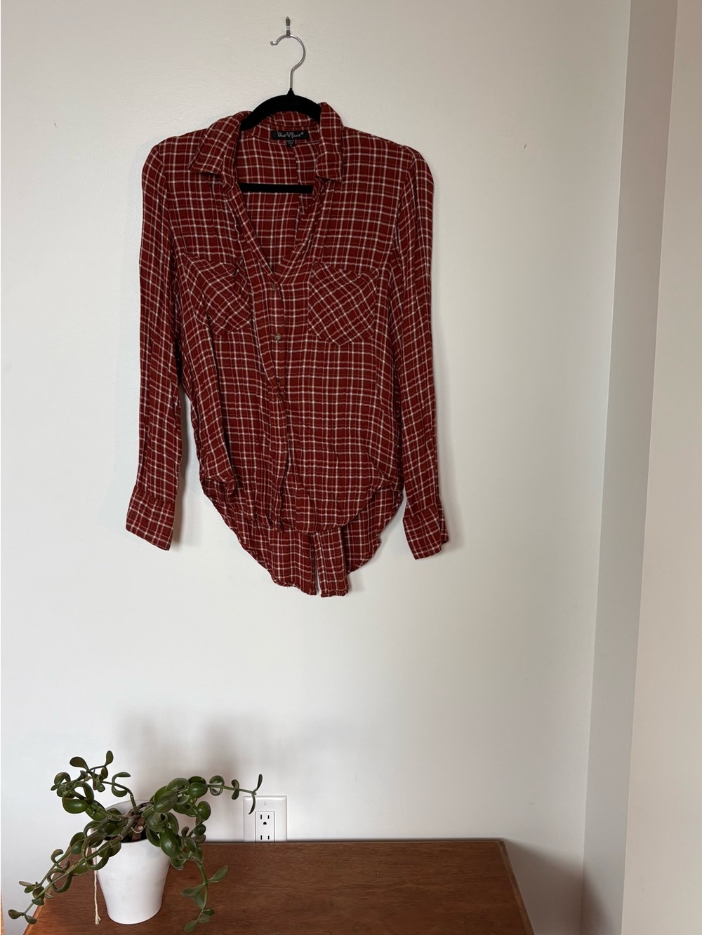 Velvet Heart Red Plaid Button-Down Shirt